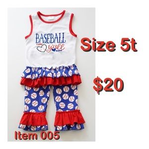Toddler girl baseball outfit.